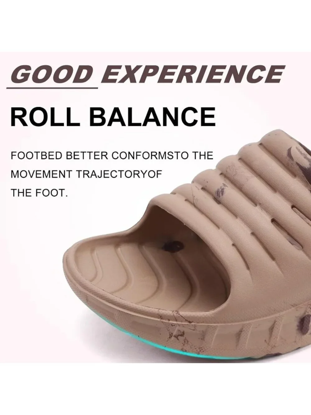 Men's Tan Sandals Orthotic Arch Support Open Toe Sport Slides Thick Cushion
